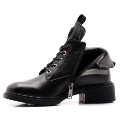 VINCEZA SKÓRZANE BOTKI BUTY DAMSKIE ZIMOWE OCIEPLANE CZARNE 133145 40
